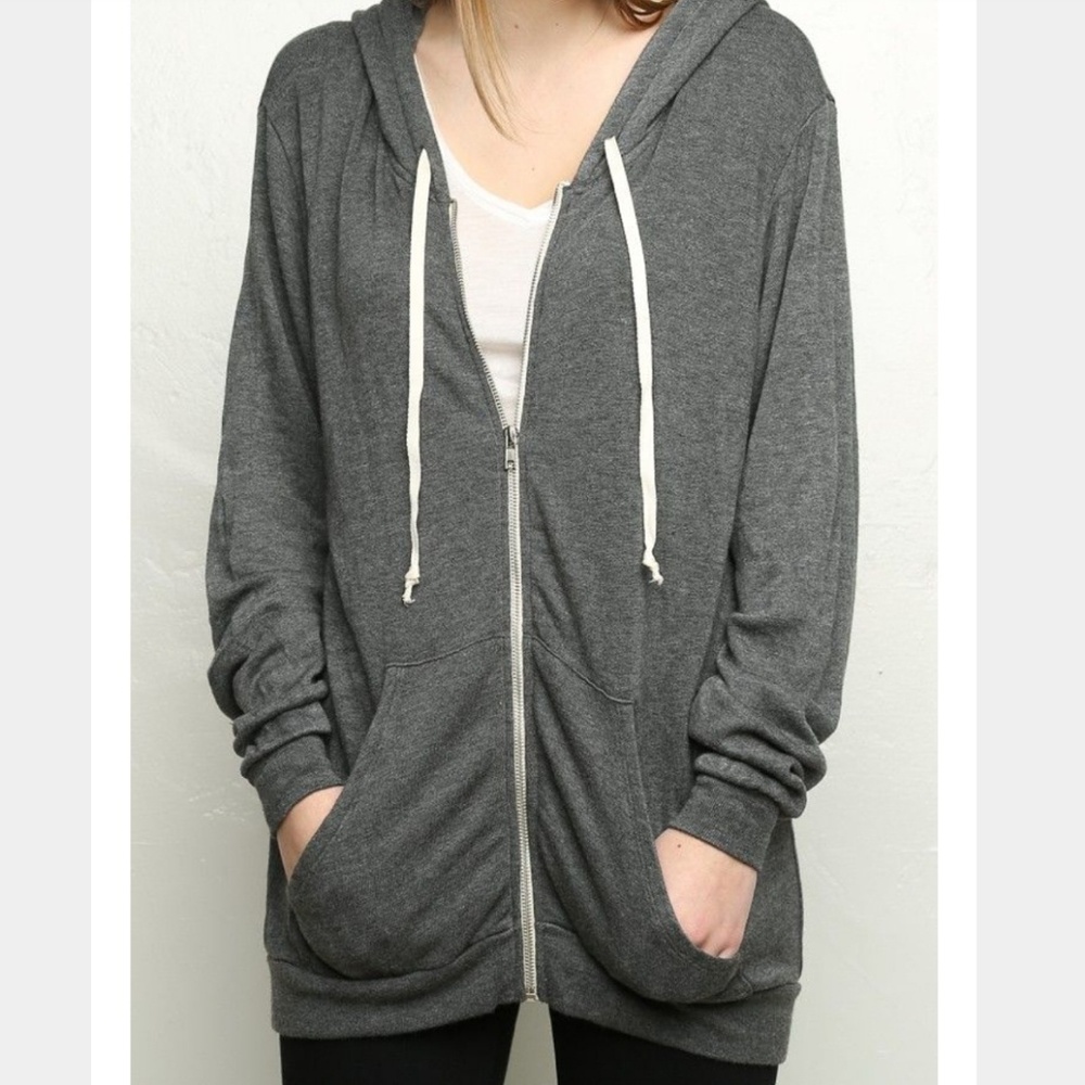Brandy Melville Grey Christina Zip-up Hoodie